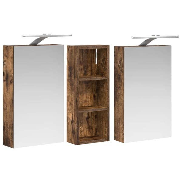 Badrumsskåpsset 3 pcs 80 x 10,5 x 50 cm Konstruerat trä