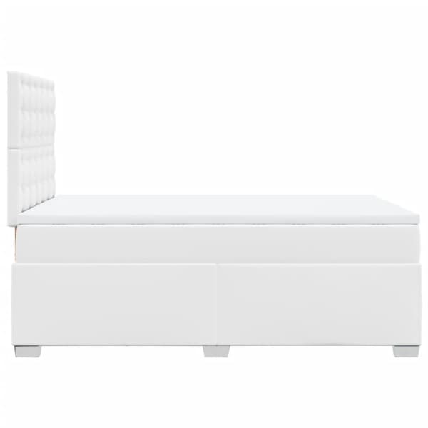 Ramsäng med madrass vit 120x190 cm konstläder