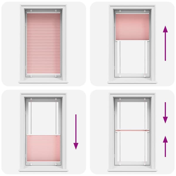 Plisserad persienn rosa 75x150 cm tyg bredd 74,4 cm polyester