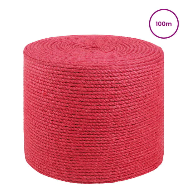 Juterep 10 pcs Röd 100% Tossa jute