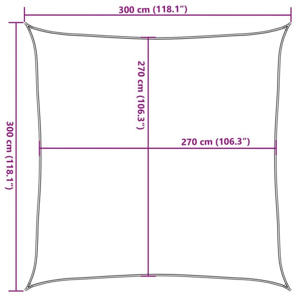 Solsegel 160 g/m² gul 3x3 m HDPE