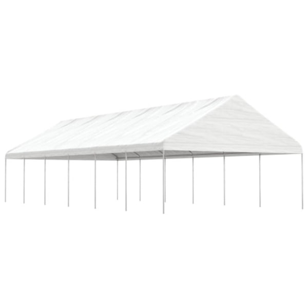 Paviljong med tak vit 13,38x5,88x3,75 m polyeten