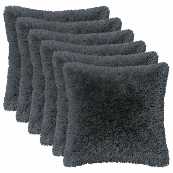 Kuddöverdrag 6 st HEERLEN Antracit 40 x 40 cm PV Fleece