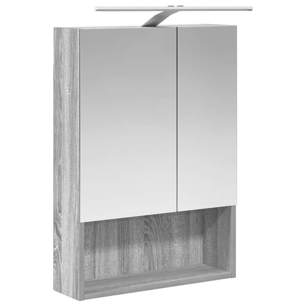 Badrumsmöbelset 5 pcs Grå Sonoma Konstruerat trä och glas