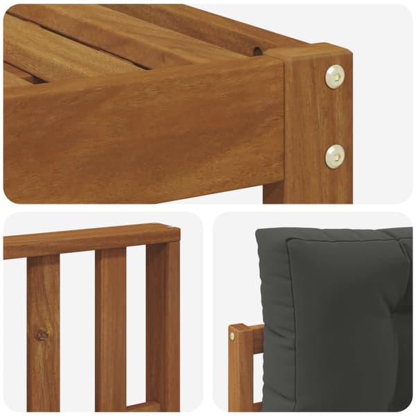 Utomhussoffset med kudde 7 pcs Naturlig och Antracit