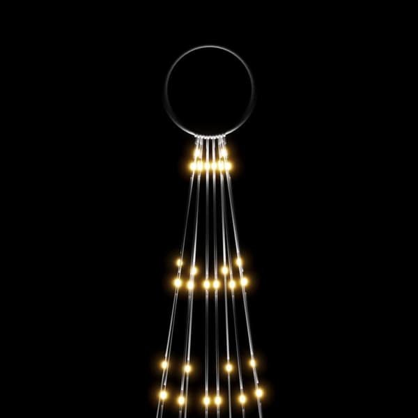 Julgran på flaggstång varmvit 310 LEDs 300 cm