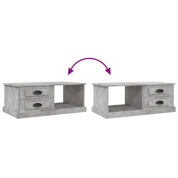 Soffbord betonggrå 90x50x35 cm konstruerat trä