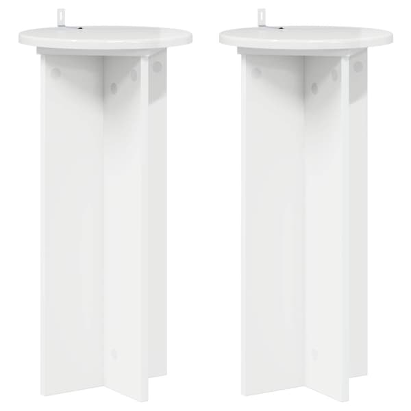 Växtställ 2 pcs Vit högglans 29,5 x 29,5 x 60 cm