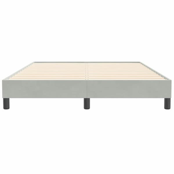 Sängram utan madrass ljusgrå 140x210 cm sammet