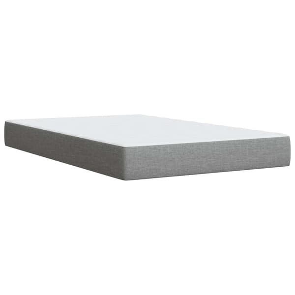Boxspring säng med madrass och LED Ljusgrå 120 x 190 cm Tyg