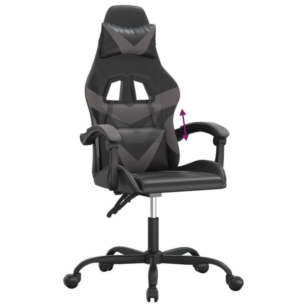 Gamingstol svart och grå konstläder