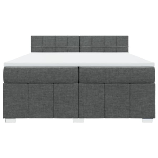 Ramsäng med madrass mörkgrå 200x200 cm tyg