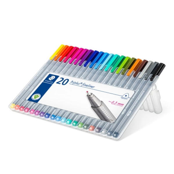 Fiberpenna, fineliner triplus, 20 färger