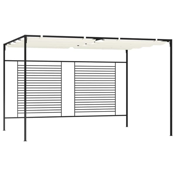 Paviljong med infällbart tak 3x4x2,3 m gräddvit 180 g/m²