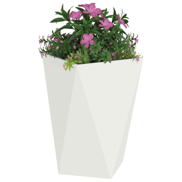 Planteringskärl 2 pcs Vit 50 x 50 x 75 cm Stål