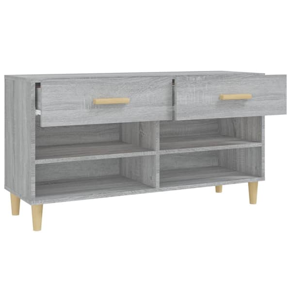 Skoställ grå sonoma 102x35x55 cm konstruerat trä