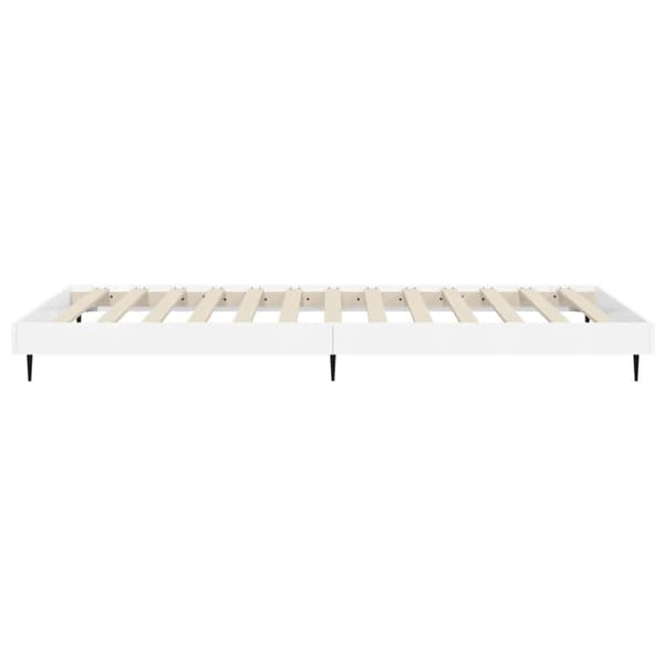Sängram vit högglans 90x200 cm konstruerad trä