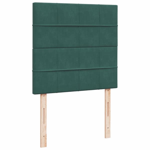 Ramsäng med madrass mörkgrön 90x200 cm sammet