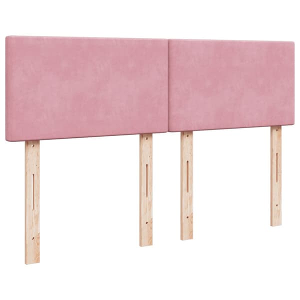 Ramsäng med madrass rosa 140x190 cm sammet