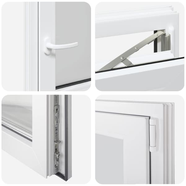 Källarfönster RISOR Vit 60 x 60 cm PVC och glas