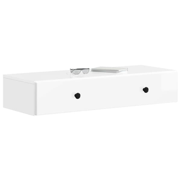 Väggmonterad sidobord Vit högglans 87,5 x 34,5 x 17 cm