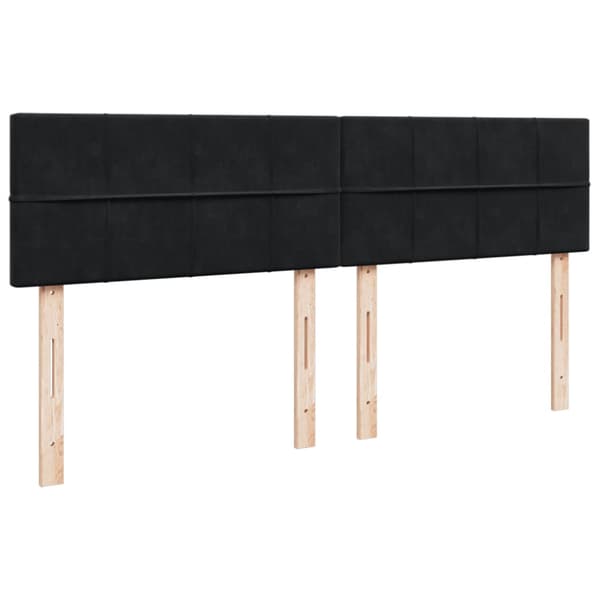 Ramsäng med madrass svart 180x200 cm sammet
