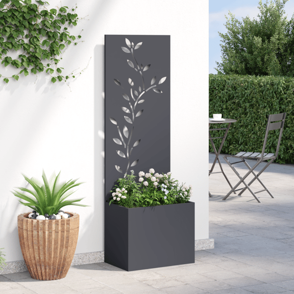 Trädgårds integritetsskärm Blommor Antracit 50 x 32 x 150 cm