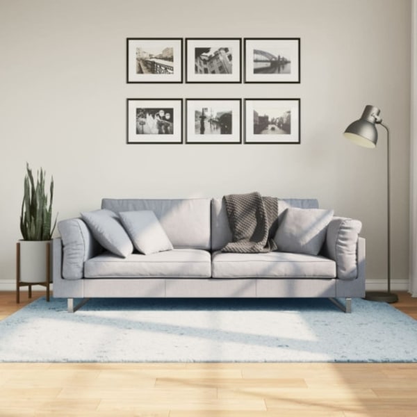 Mjuk matta HUARTE med kort lugg tvättbar blå 140x200 cm