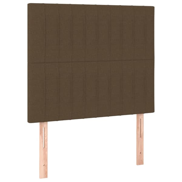 Sänggavel mörkbrun 80x5x118/128 cm tyg