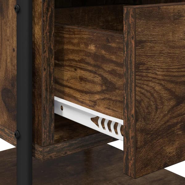 Nattduksbord 2 st Rökt ek Konstruerat trä