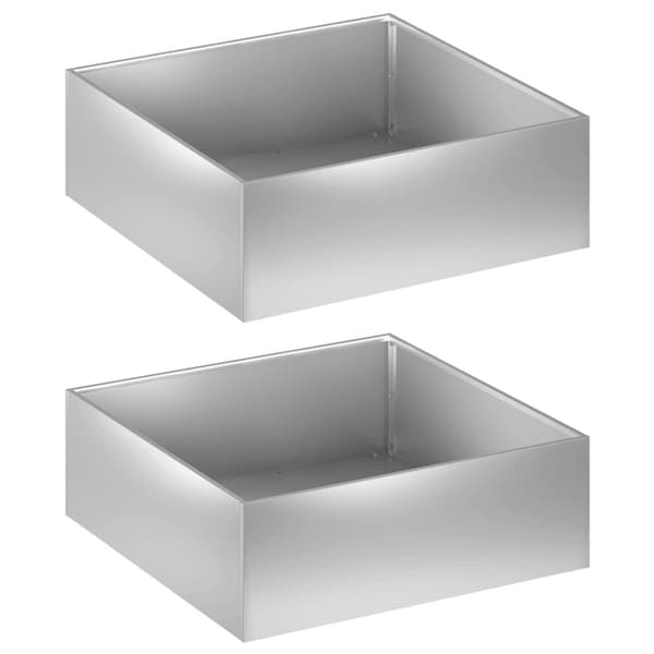 Trädgårdsplanterare 2 st Silver 60 x 60 x 20 cm