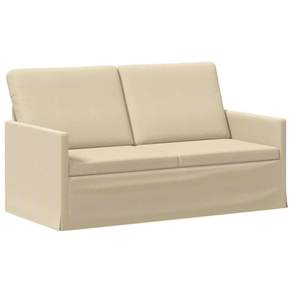 Soffa för 2 personer Gräddvit 150 x 81 x 82 cm Tyg
