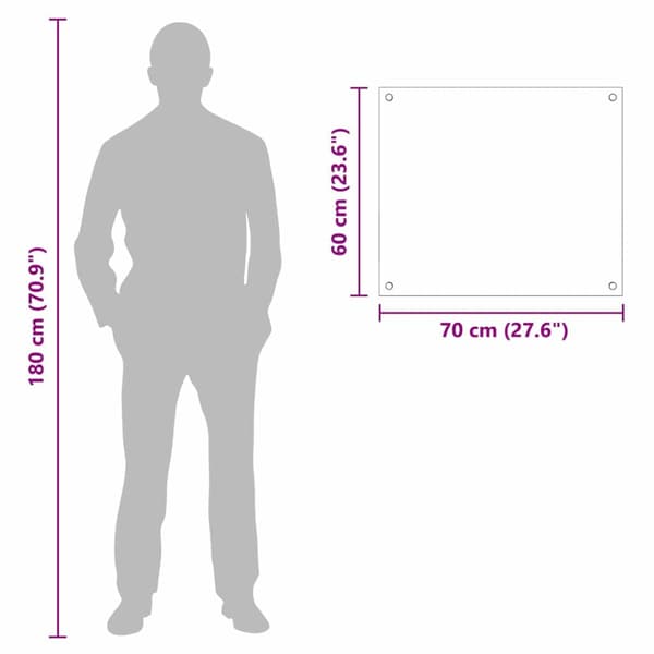 Köksskydd Vit 70 x 60 cm härdat glas