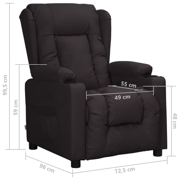 Reclinerfåtölj svart konstläder