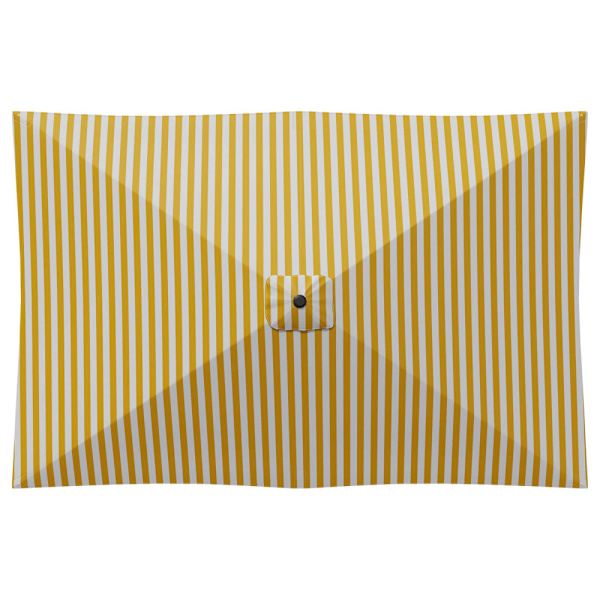 Trädgårdsparasol 200 x 300 cm Polyester Rektangulär Gul och Vit