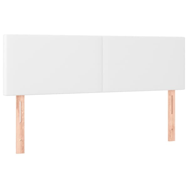 Ramsäng med madrass & LED vit 140x190 cm konstläder