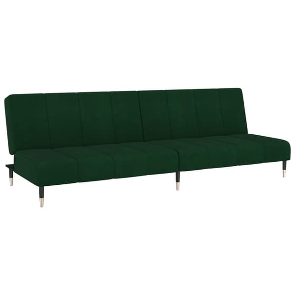 Bäddsoffa 2-sits mörkgrön sammet