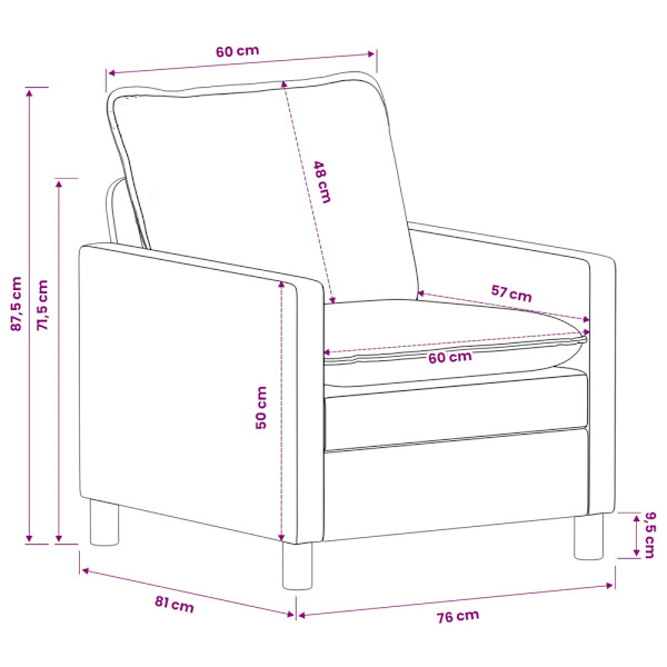 Soffset 2 pcs Blå Polyester