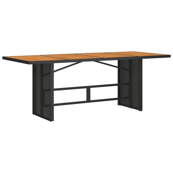 Trädgårdsmöbelset 7 pcs Svart konstrotting