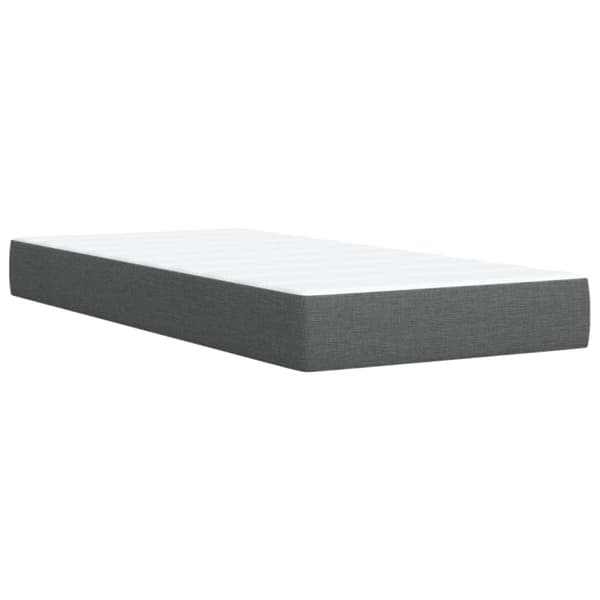 Boxspring säng med madrass och LED Mörkgrå 90 x 190 cm Tyg