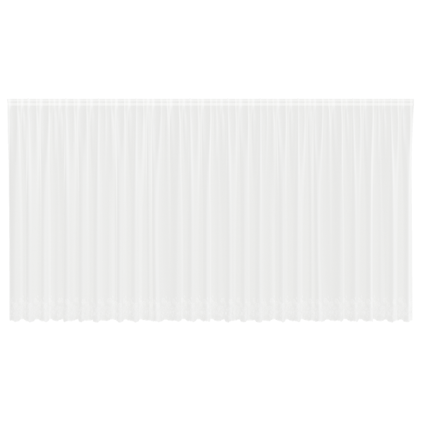 Spetsgardin med gardiner Blommor Vit 220 x 750 cm Polyester