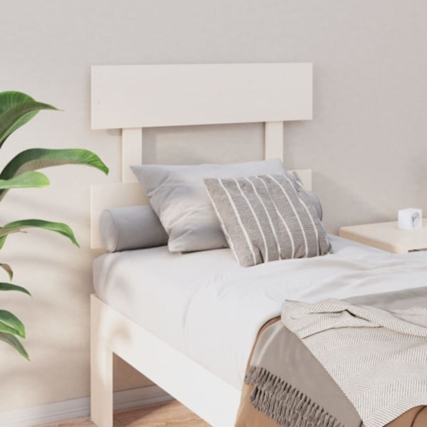 Sänggavel vit 93,5x3x81 cm massiv furu