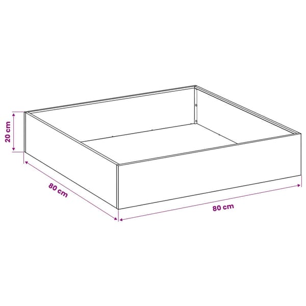 Trädgårdsplanterare 2 st Silver 80 x 80 x 20 cm