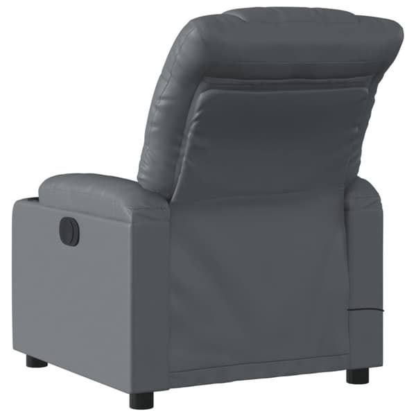 Elektrisk massagefåtölj grå konstläder