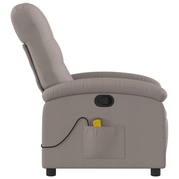 Massagefåtölj taupe tyg