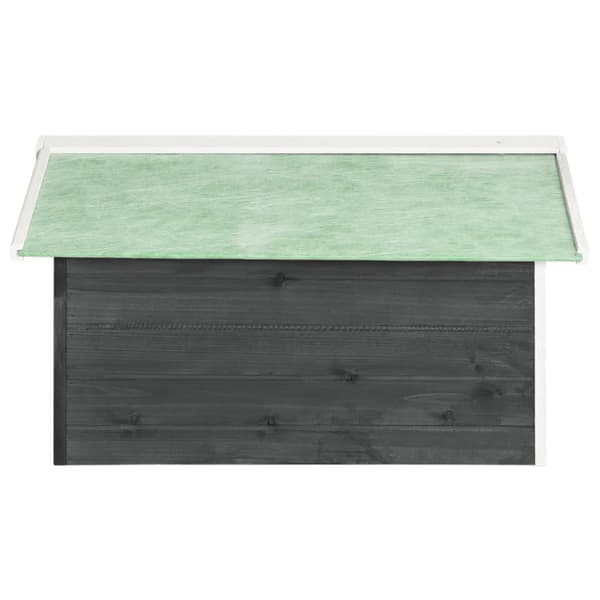 Garage för robotgräsklippare 72x87x50 cm grå och vit granträ