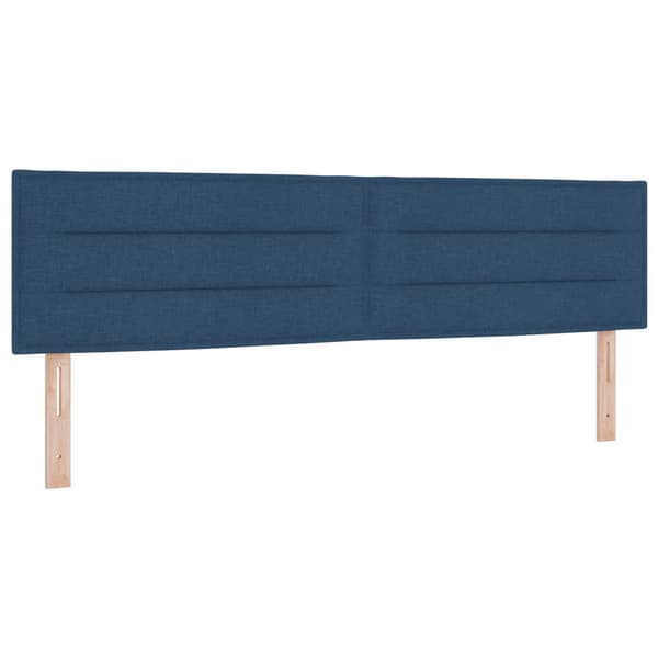Boxspring säng med madrass och LED Blå 180 x 200 cm Tyg