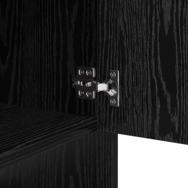 Sideboard Svart Ek 97 x 29 x 75 cm Konstruerat trä