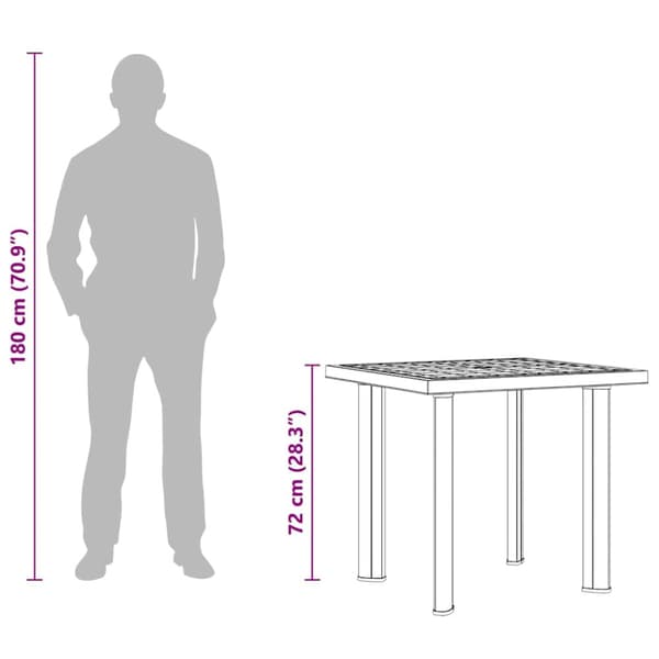 Trädgårdsbord grön 80x75x72 cm plast