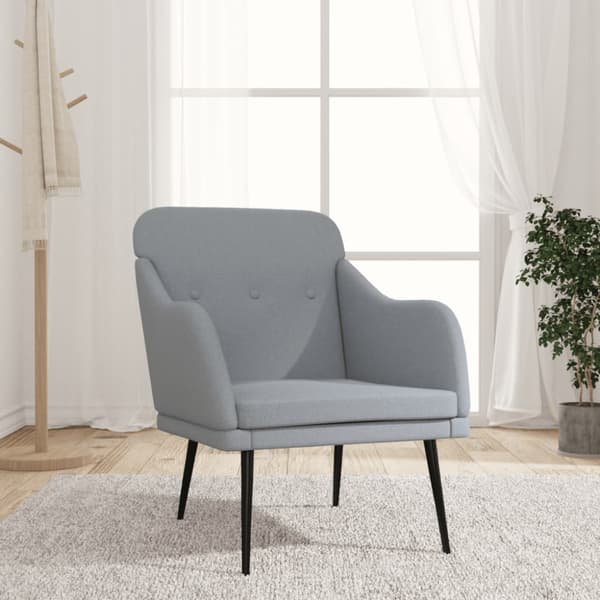 Fåtölj ljusgrå 63x76x80 cm tyg